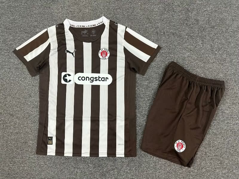 Kids St Pauli 25/26 Home Soccer Jersey And Shorts