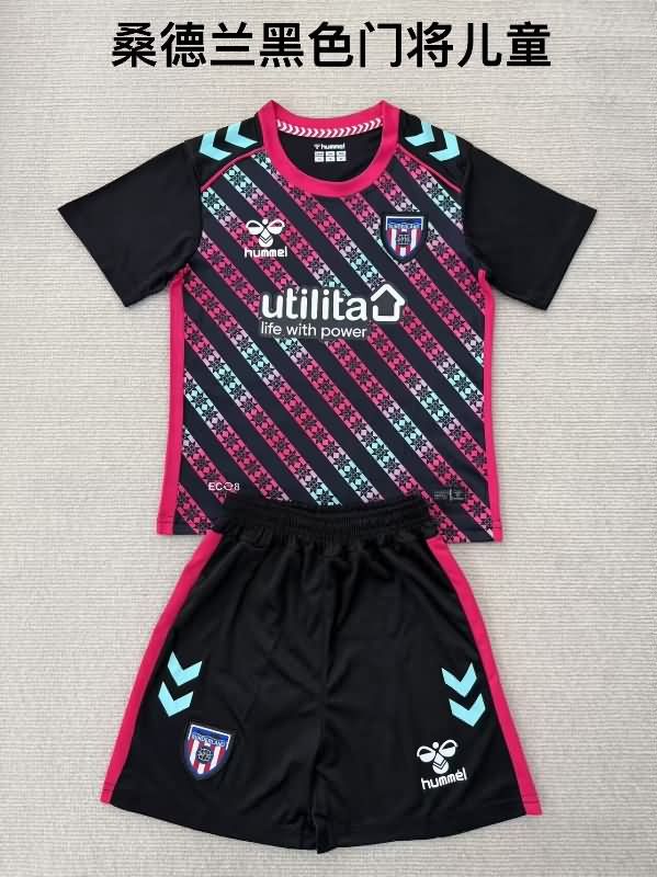 Kids Sunderland 25/26 Goalkeeper Black Soccer Jersey And Shorts Kids Sunderland 25/26 Goalkeeper Black Soccer Jersey And Shorts
