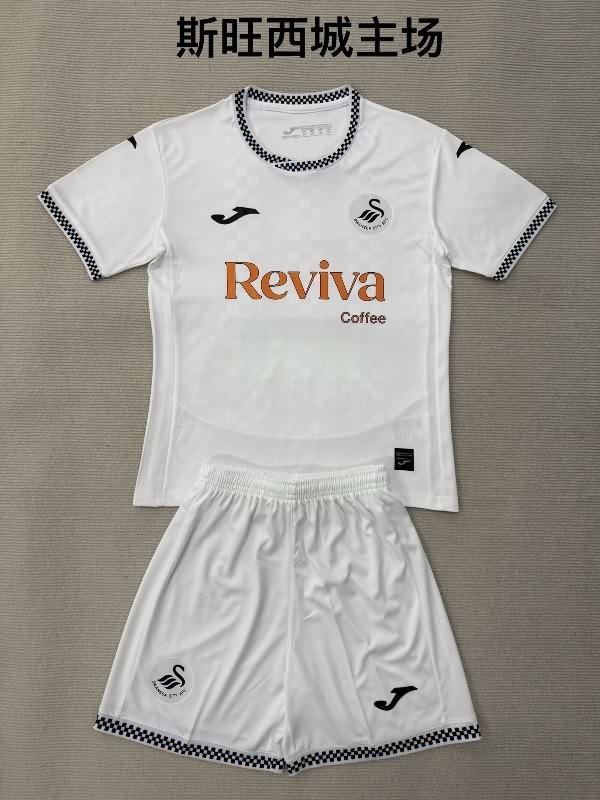 Kids Swansea 25/26 Home Soccer Jersey And Shorts