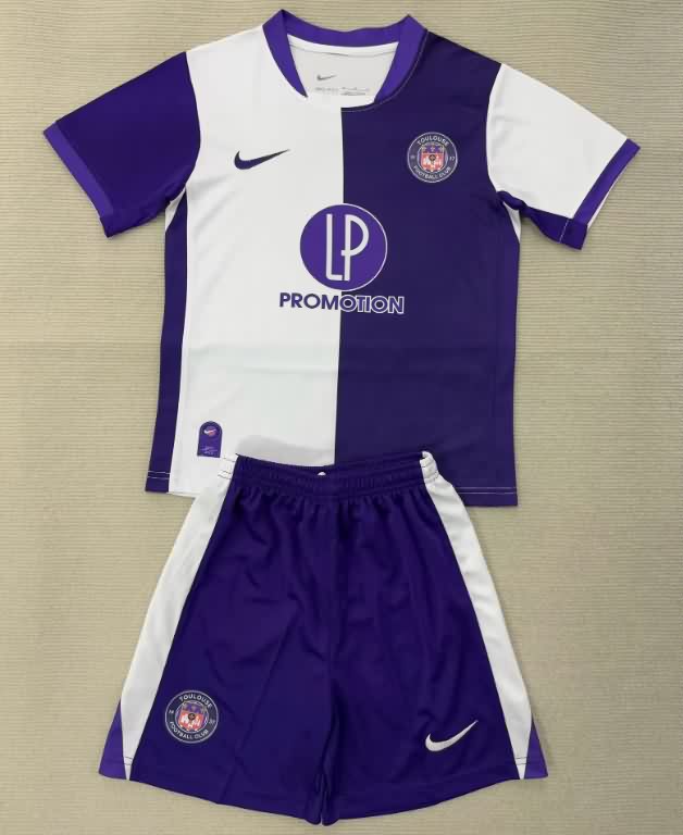 Kids Toulouse 25/26 Home Soccer Jersey And Shorts