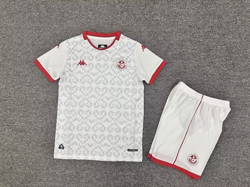 Kids Tunisia 25/26 Away Soccer Jersey And Shorts