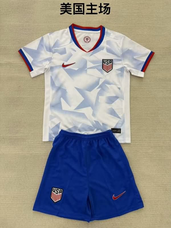 Kids USA 2025 Home Soccer Jersey And Shorts Kids USA 2025 Home Soccer Jersey And Shorts