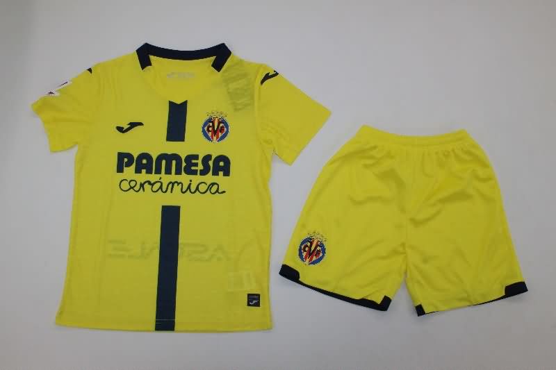 Kids Villarreal 25/26 Home Soccer Jersey And Shorts