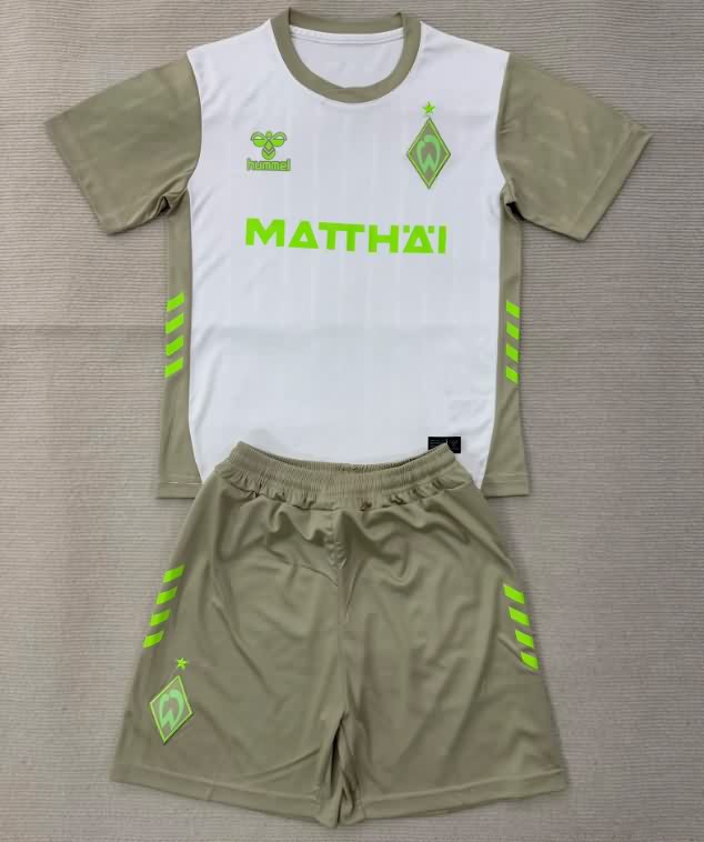Kids Werder Bremen 25/26 Away Soccer Jersey And Shorts