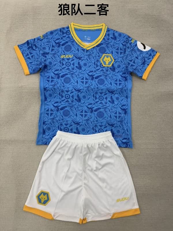 Kids Wolves 25/26 Third Soccer Jersey And Shorts