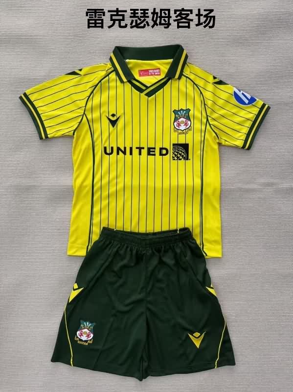 Kids Wrexham 25/26 Away Soccer Jersey And Shorts