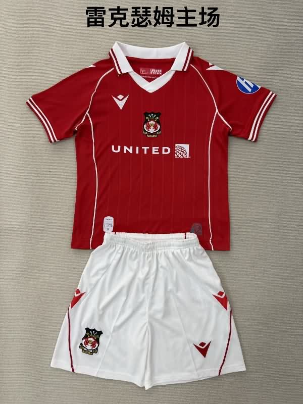 Kids Wrexham 25/26 Home Soccer Jersey And Shorts