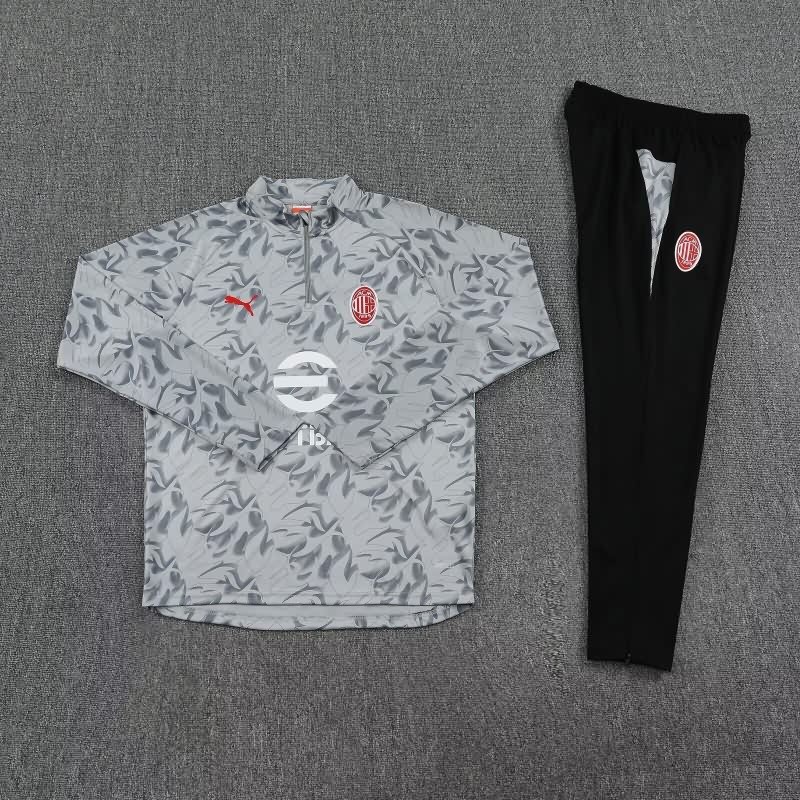 AAA Quality AC Milan 25/26 Grey Soccer Tracksuit