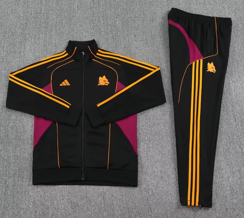 AAA Quality AS Roma 25/26 Black Soccer Tracksuit
