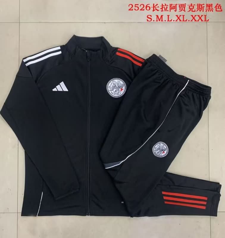 AAA Quality Ajax 25/26 Black Soccer Tracksuit 02 AAA Quality Ajax 25/26 Black Soccer Tracksuit 02