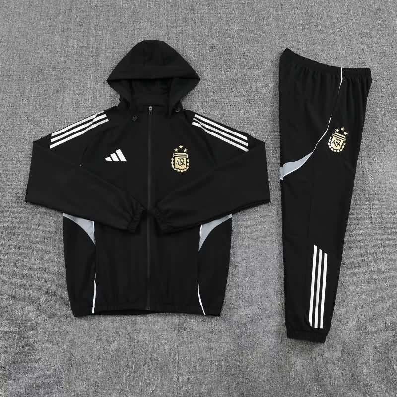 AAA Quality Argentina 2025 Black Soccer Tracksuit 03