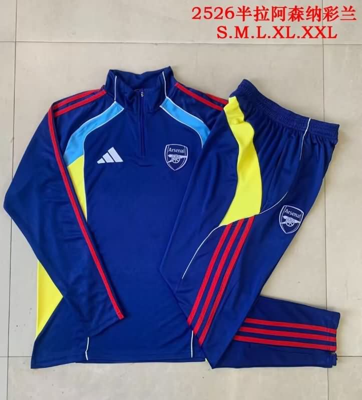 AAA Quality Arsenal 25/26 Dark Blue Soccer Tracksuit 04 AAA Quality Arsenal 25/26 Dark Blue Soccer Tracksuit 04