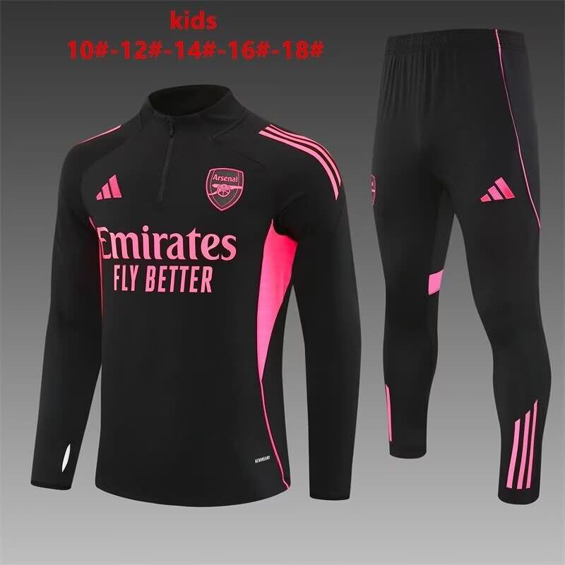 Kids AAA Quality Arsenal 25/26 Black Soccer Tracksuit