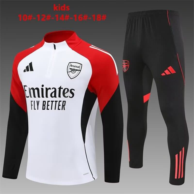 Kids AAA Quality Arsenal 25/26 White Soccer Tracksuit