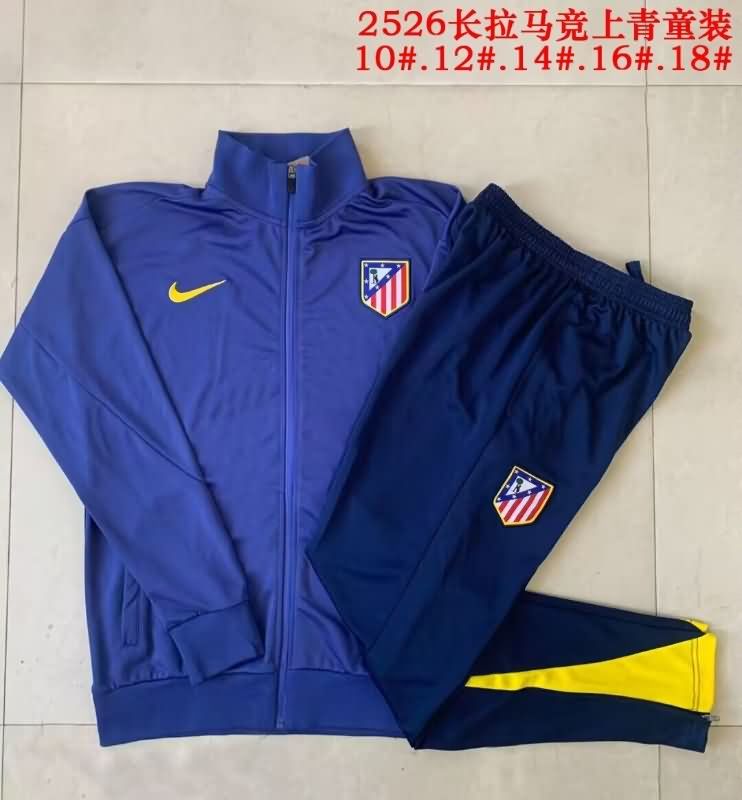 Kids AAA Quality Atletico Madrid 25/26 Dark Blue Soccer Tracksuit 02 Kids AAA Quality Atletico Madrid 25/26 Dark Blue Soccer Tracksuit 02