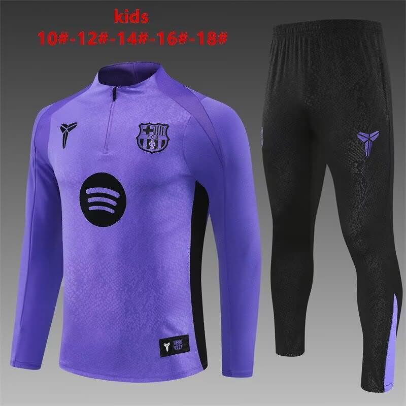 Kids AAA Quality Barcelona 25/26 Purple Soccer Tracksuit 02 Kids AAA Quality Barcelona 25/26 Purple Soccer Tracksuit 02