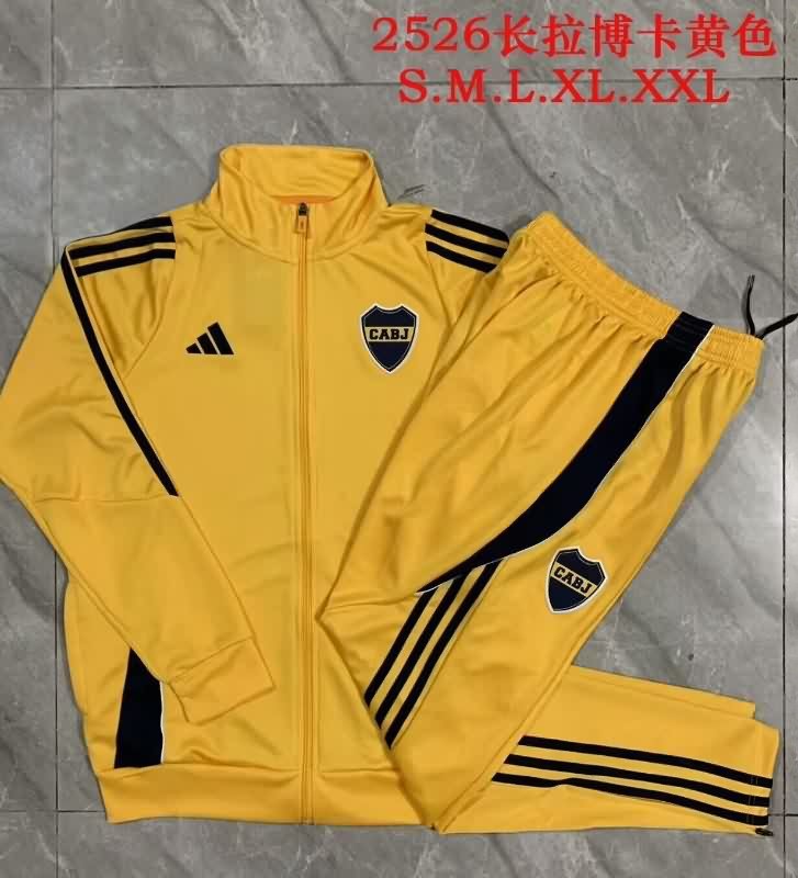 AAA Quality Boca Juniors 2025 Yellow Soccer Tracksuit 02