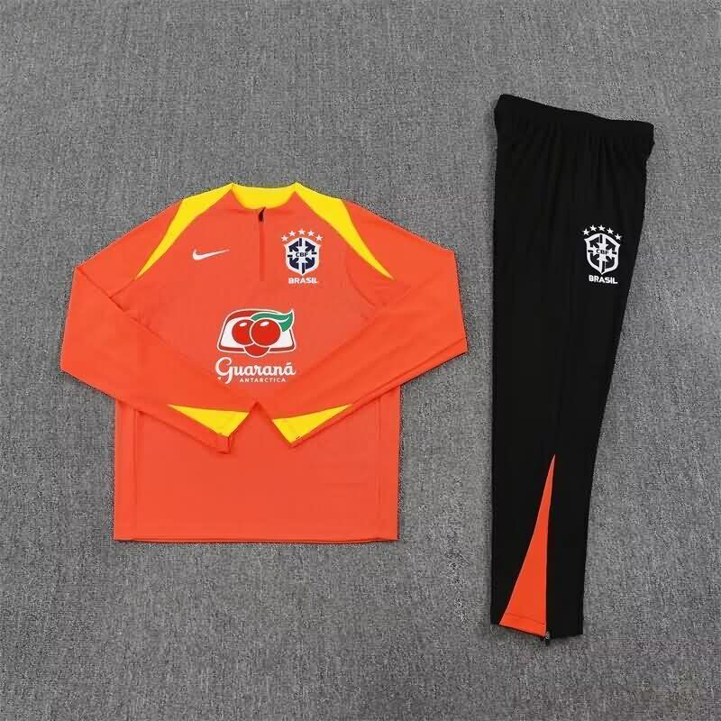 AAA Quality Brazil 2025 Orange Soccer Tracksuit