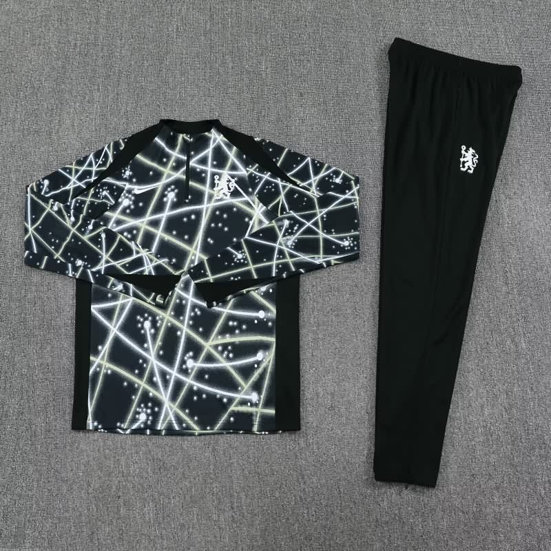 AAA Quality Chelsea 25/26 Black White Soccer Tracksuit
