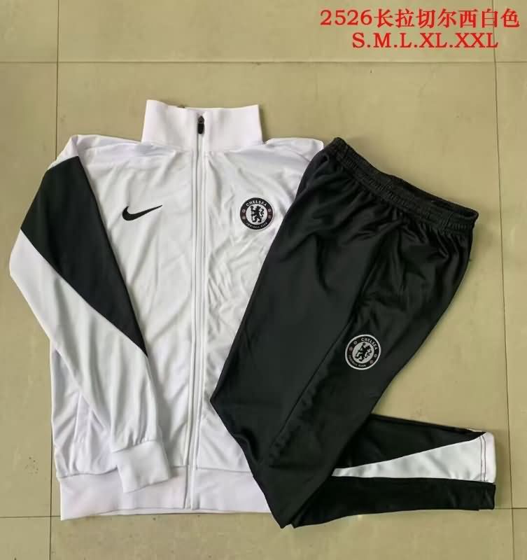 AAA Quality Chelsea 25/26 White Soccer Tracksuit