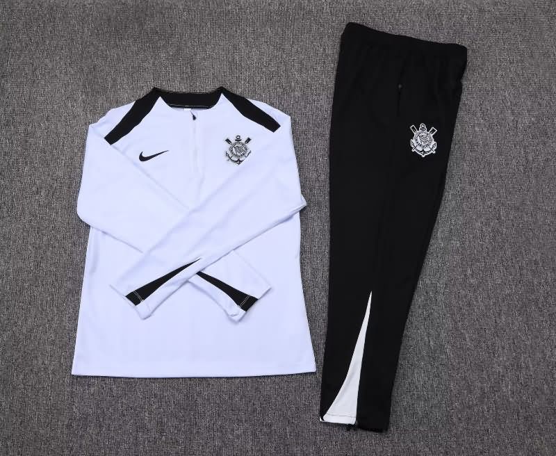AAA Quality Corinthians 2025 White Soccer Tracksuit 03