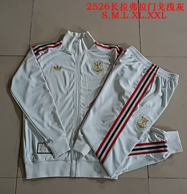 AAA Quality Flamengo 2025 Light Grey Soccer Tracksuit