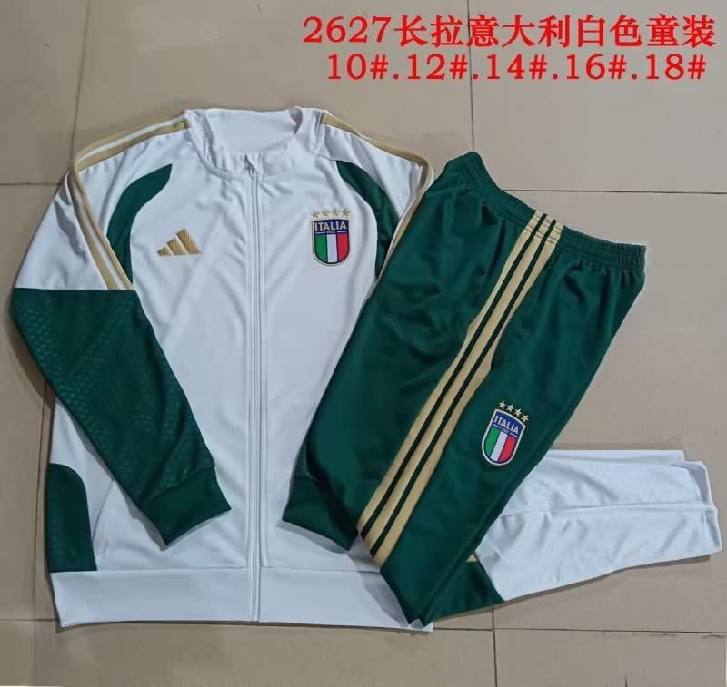 Kids AAA Quality Italy 2026 White Soccer Tracksuit 02