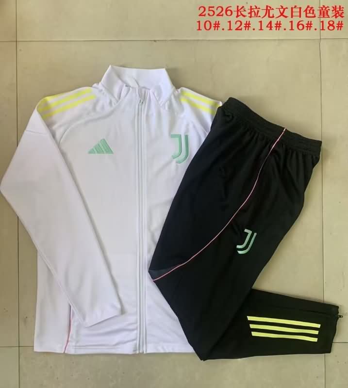 Kids AAA Quality Juventus 25/26 White Soccer Tracksuit 03