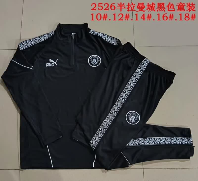 Kids AAA Quality Manchester City 25/26 Black Soccer Tracksuit 02 Kids AAA Quality Manchester City 25/26 Black Soccer Tracksuit 02