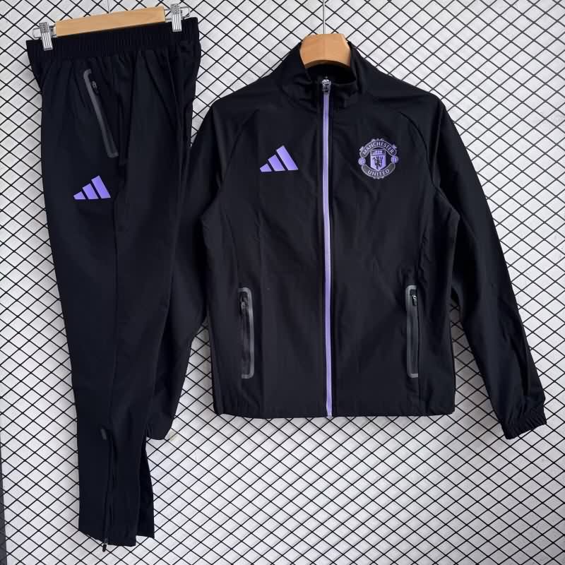 AAA Quality Manchester United 25/26 Black Soccer Tracksuit 06