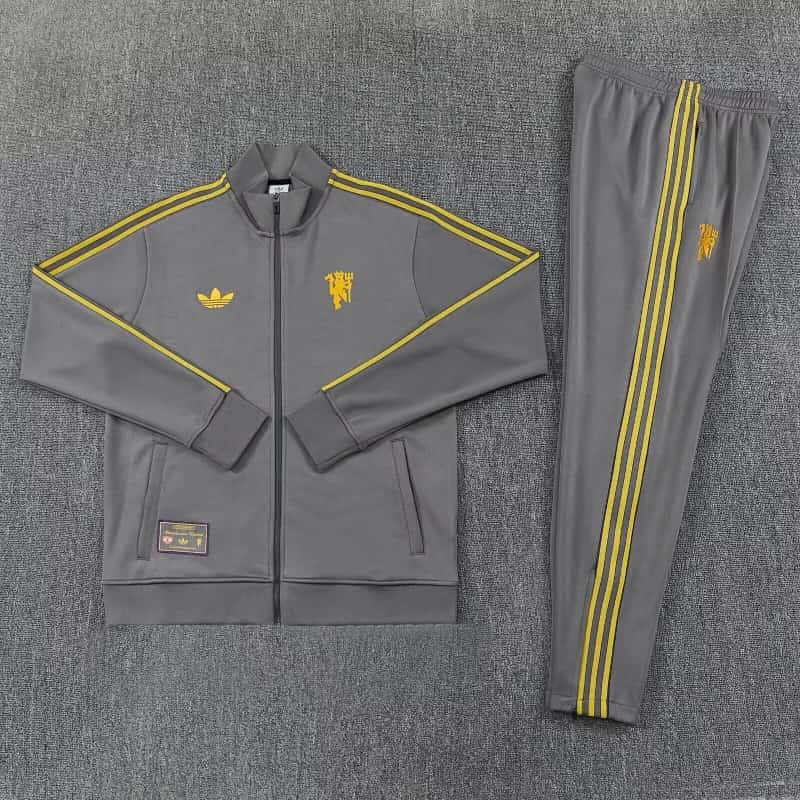 AAA Quality Manchester United 25/26 Grey Soccer Tracksuit
