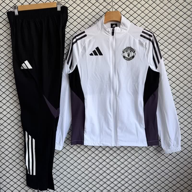 AAA Quality Manchester United 25/26 White Soccer Tracksuit 04