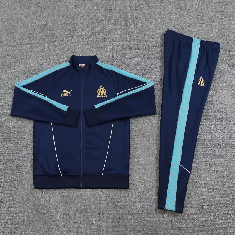 AAA Quality Marseilles 25/26 Dark Blue Soccer Tracksuit 02