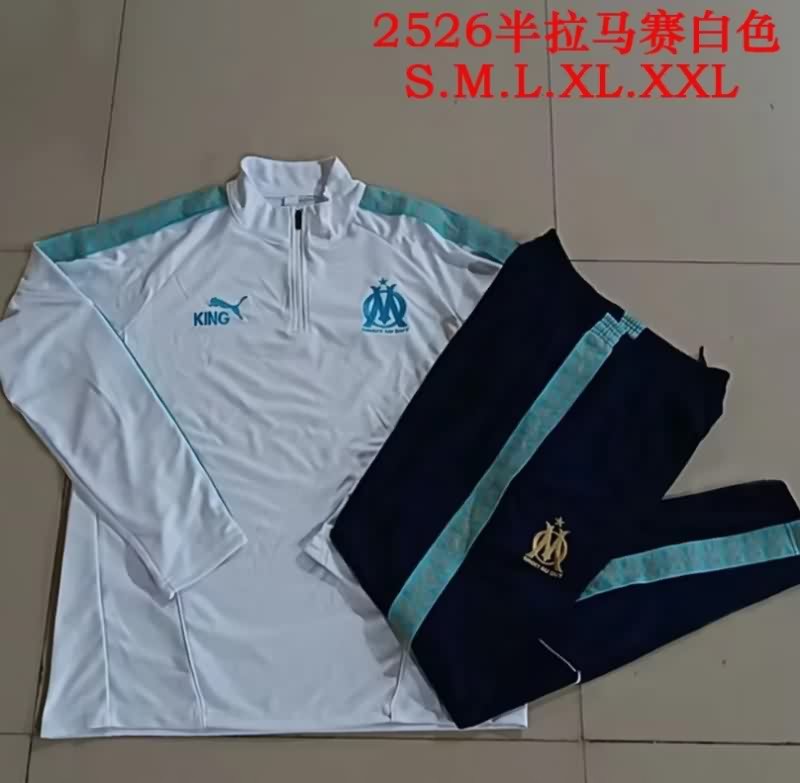 AAA Quality Marseilles 25/26 White Soccer Tracksuit