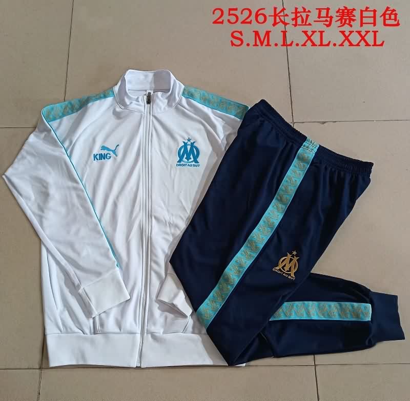 AAA Quality Marseilles 25/26 White Soccer Tracksuit 02 AAA Quality Marseilles 25/26 White Soccer Tracksuit 02