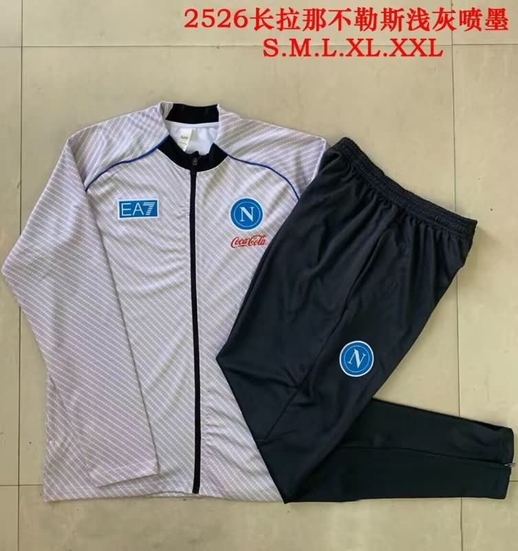 AAA Quality Napoli 25/26 Light Grey Soccer Tracksuit
