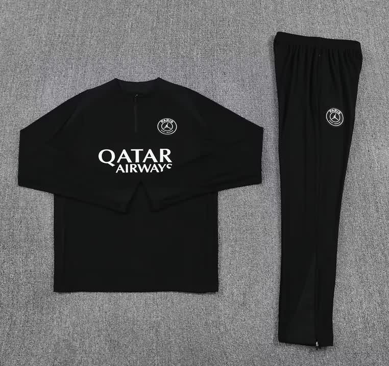 AAA Quality Paris St Germain 25/26 Black Soccer Tracksuit 08