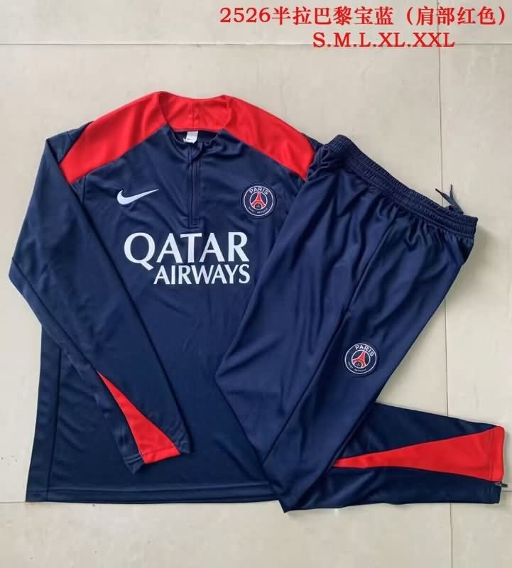 AAA Quality Paris St German 25/26 Dark Blue Soccer Tracksuit 02