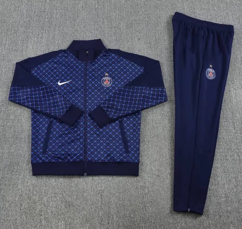 AAA Quality Paris St Germain 25/26 Dark Blue Soccer Tracksuit 09