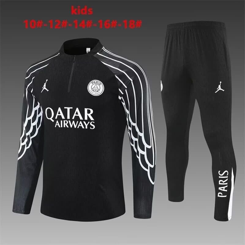 Kids AAA Quality Paris St German 25/26 Black Soccer Tracksuit