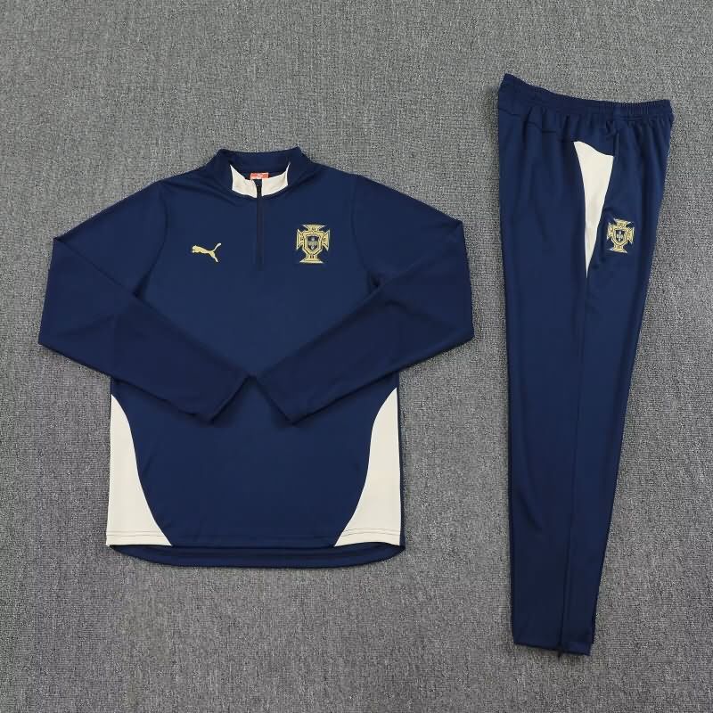 AAA Quality Portugal 2025 Dark Blue Soccer Tracksuit