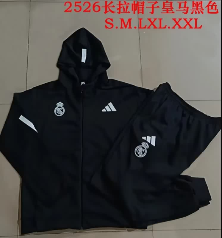AAA Quality Real Madrid 25/26 Black Soccer Tracksuit 06