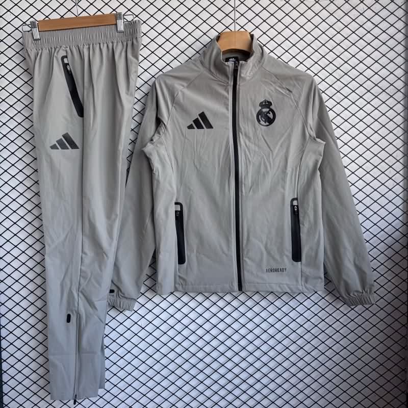 AAA Quality Real Madrid 25/26 Grey Soccer Tracksuit 06