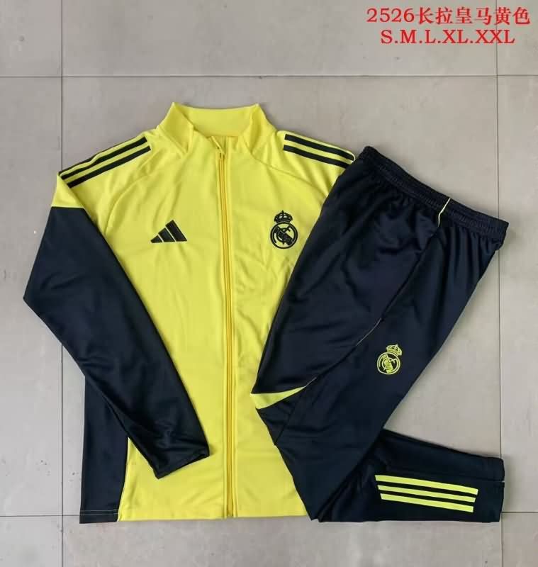 AAA Quality Real Madrid 25/26 Yellow Soccer Tracksuit