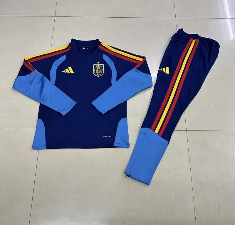 AAA Quality Spain 2026 Dark Blue Soccer Tracksuit AAA Quality Spain 2026 Dark Blue Soccer Tracksuit