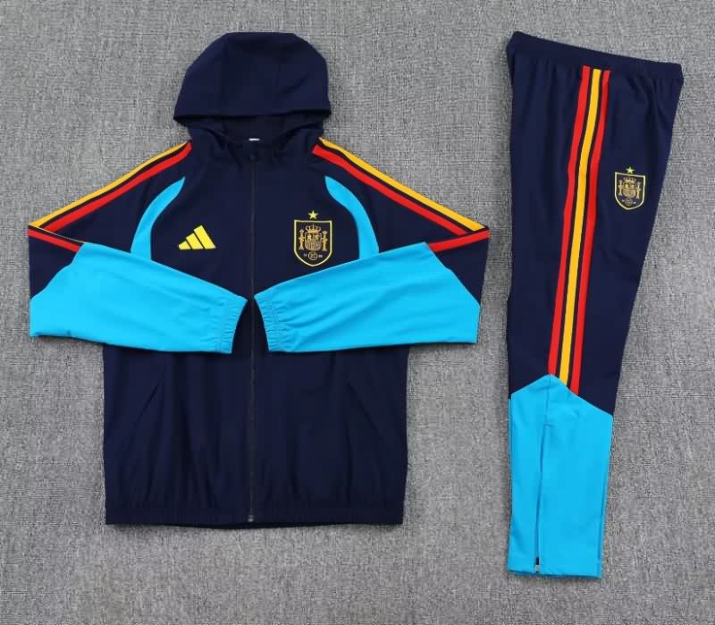 AAA Quality Spain 2026 Dark Blue Soccer Tracksuit 02