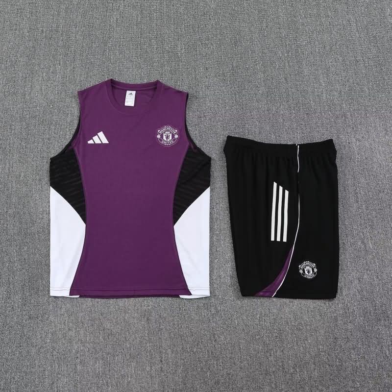 AAA Quality Manchester United 25/26 Purple Soccer Training Sets 02