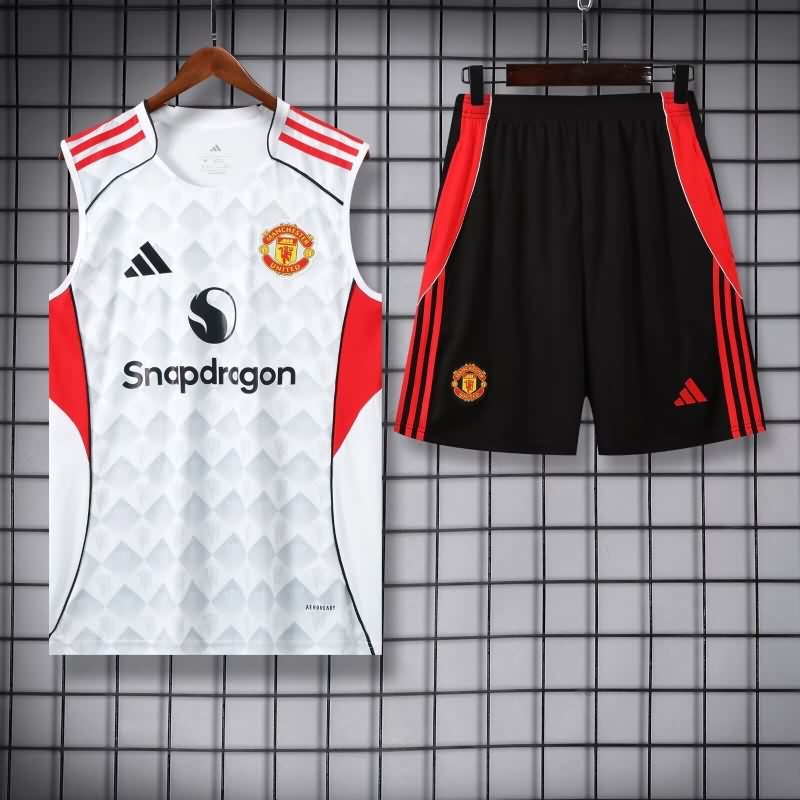 AAA Quality Manchester United 25/26 White Soccer Training Sets 05