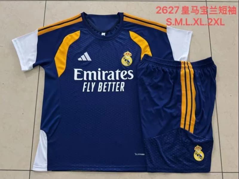 AAA Quality Real Madrid 25/26 Dark Blue Soccer Training Sets 06