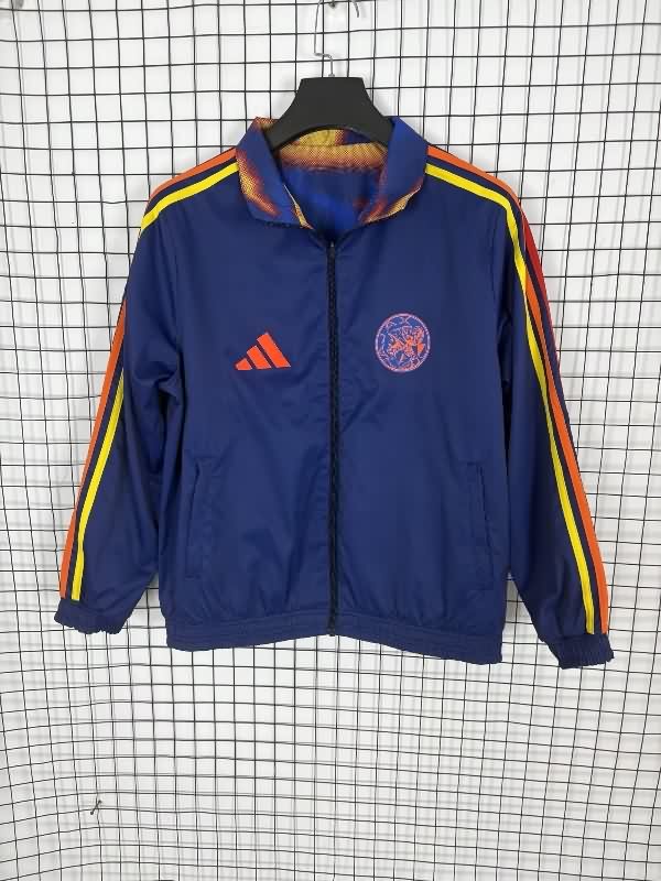 AAA Quality Ajax 25/26 Dark Blue Reversible Soccer Windbreaker